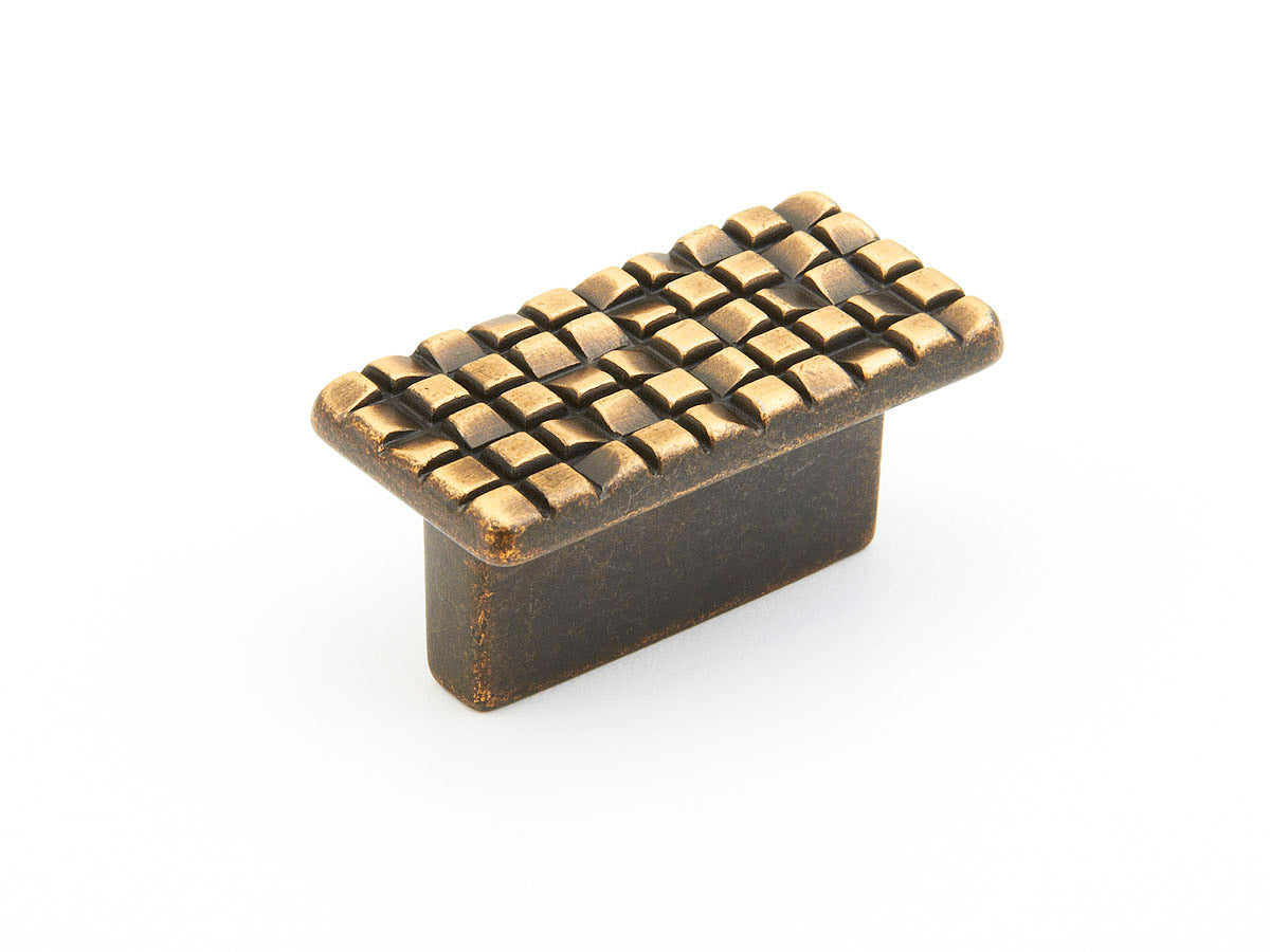 Schaub Mosaic, Knob, Rectangle, French Antique Bronze, 32 mm cc