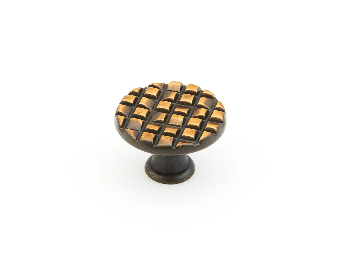 Schaub Mosaic, Knob, French Antique Bronze, 1-1/8" dia - Hentell