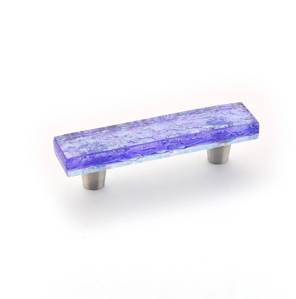 Schaub Ice, Pull, Glass, Pearl Blue, 3 " cc. Schaub Hentell Schaub