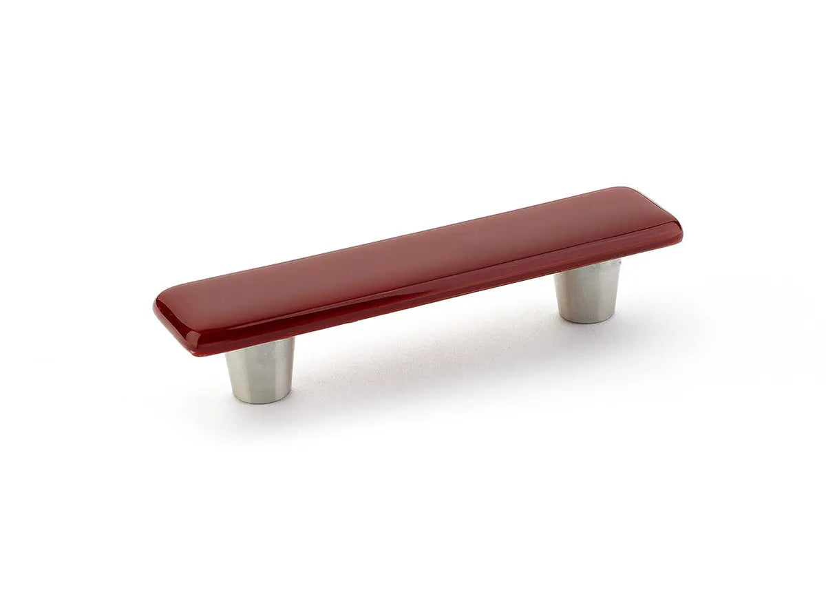 Schaub Ice, Pull, Glass, Scarlet Silk, 3 " cc. Schaub Hentell Schaub