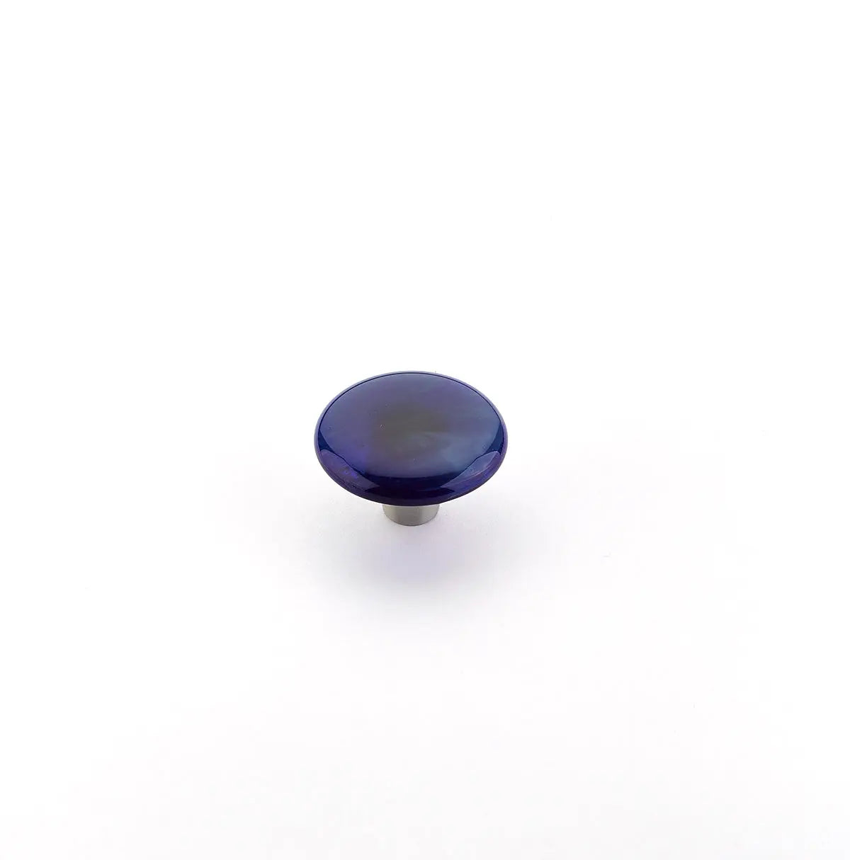 Schaub Ice, Knob, Glass, Round, Sapphire Silk, 1-1/2" dia Schaub Hentell Schaub