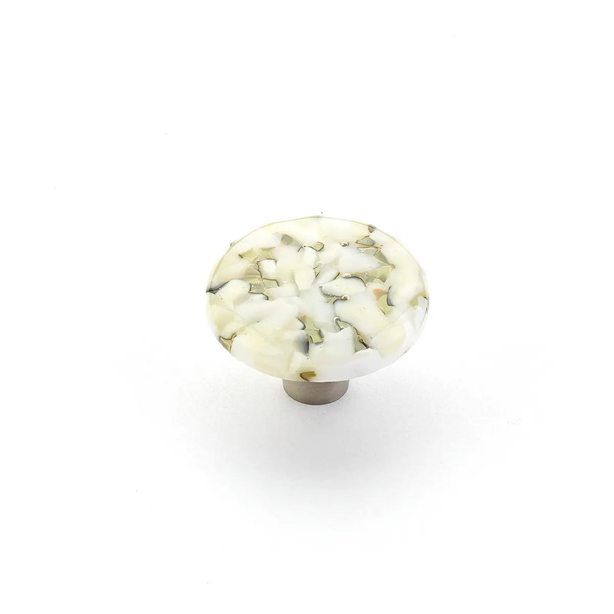 Schaub Ice, Knob, Glass, Round, White Lace Pebbles 1-1/2" dia. Schaub Hentell Schaub