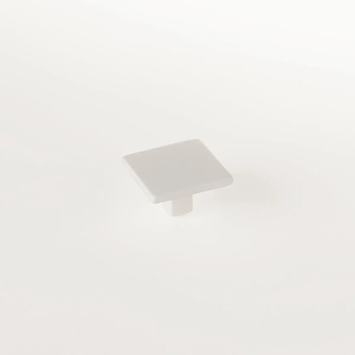 Schaub Armadio, Knob, Square, Matte White 1-3/8" dia Schaub Hentell Schaub