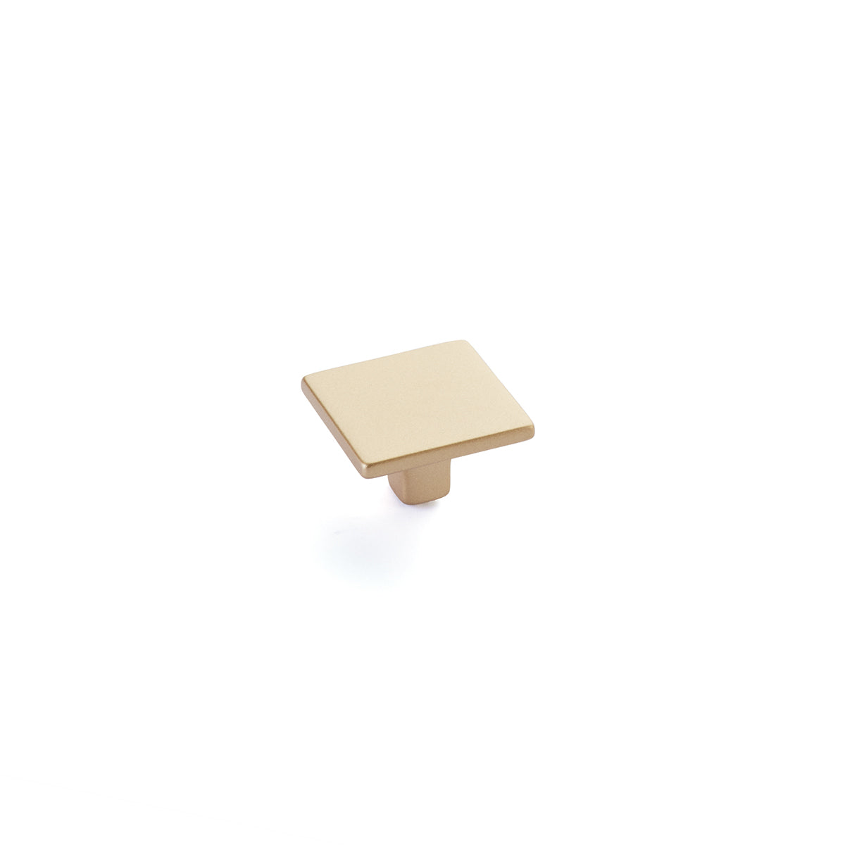 Schaub Armadio, Knob, Square, Signature Satin Brass 1-3/8" dia Schaub Hentell Schaub