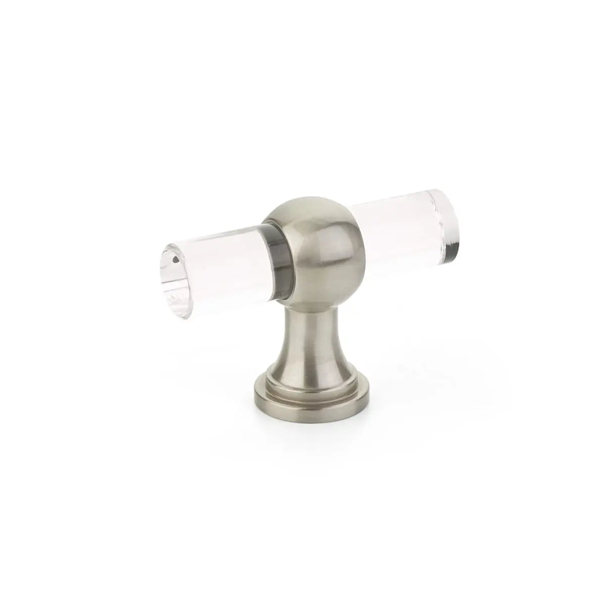 Schaub Lumiere Transitional, Acrylic T-knob with Satin Nickel stem.... Schaub Hentell Schaub