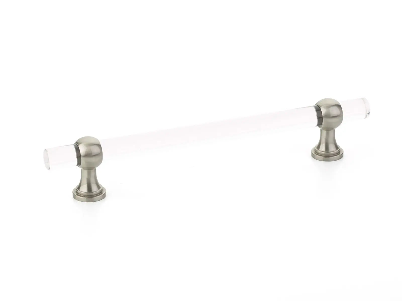 Schaub Lumiere Transitional, Adjustable acrylic bar pull, 6" cc, with Satin Nickel stems Schaub Hentell Schaub