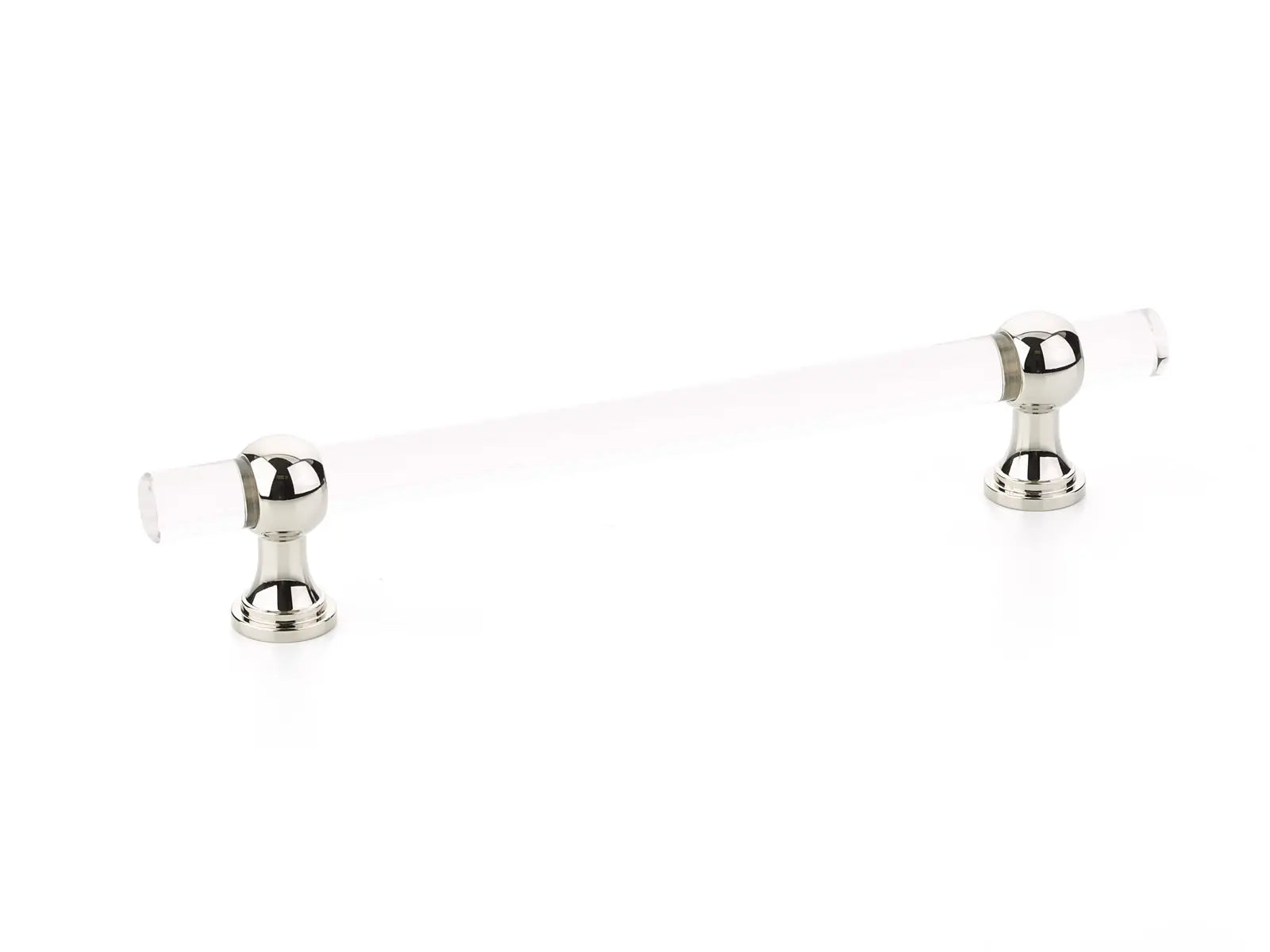 Schaub Lumiere Transitional, Adjustable acrylic bar pull, 6" cc, with Polished Nickel stems Schaub Hentell Schaub