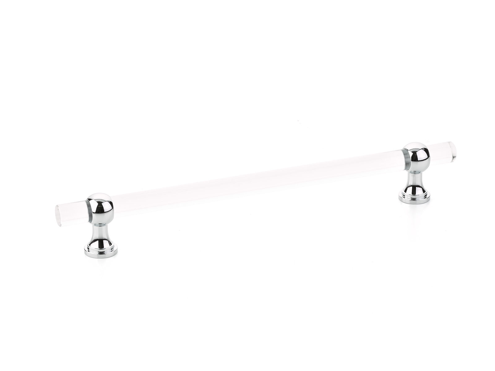 Schaub Lumiere Transitional, Acrylic bar pull, 8" cc, with Polished Chrome stems