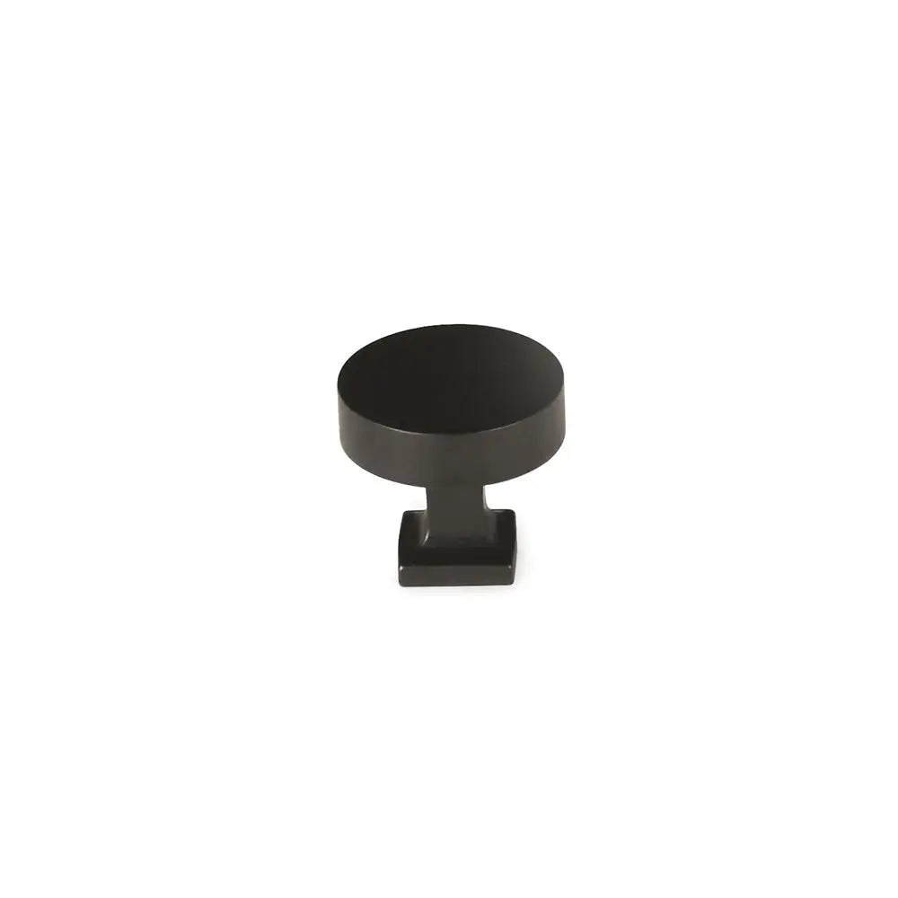 Schaub Haniburton, Round Knob with Square Base, Matte Black Schaub Hentell Schaub