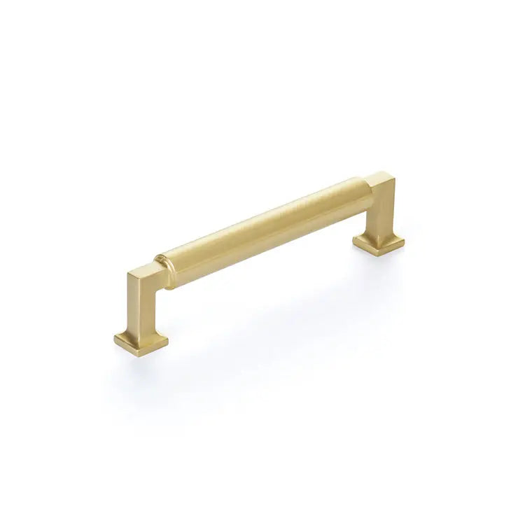 Schaub Haniburton, Pull, 5" cc, Satin Brass Schaub Hentell Schaub