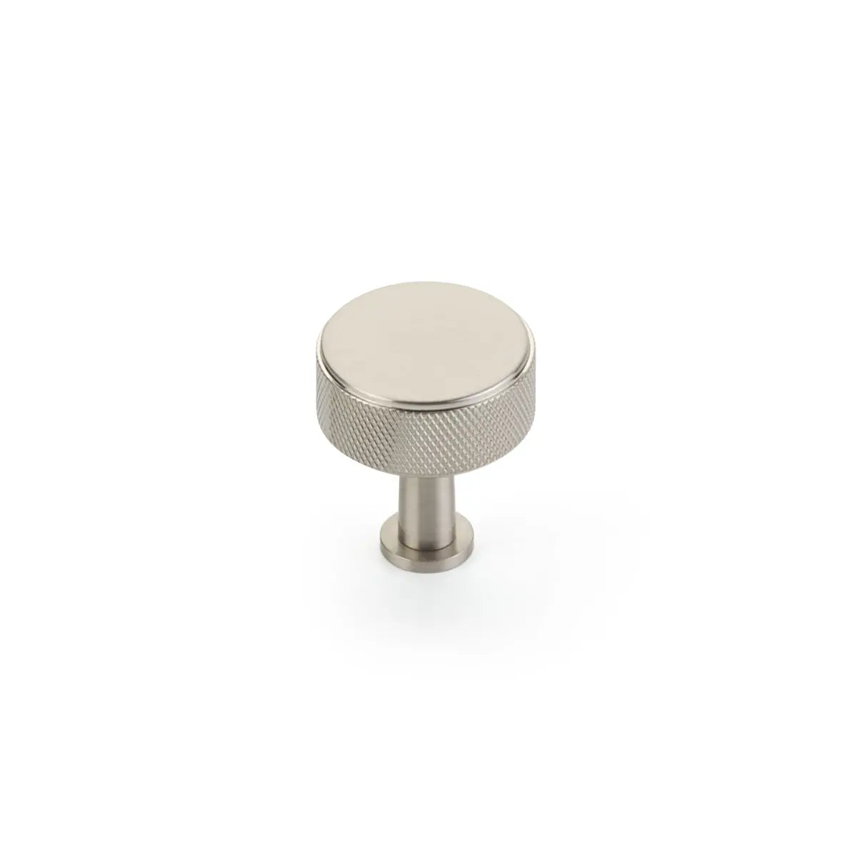 Schaub Pub House, Round Knob, Knurled, Brushed Nickel, 1-1/4" dia Schaub Hentell Schaub