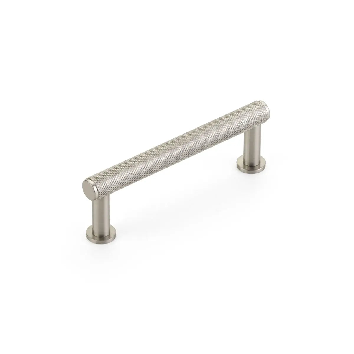 Schaub Pub House, Pull, Knurled, Brushed Nickel, 3-1/2" cc Schaub Hentell Schaub