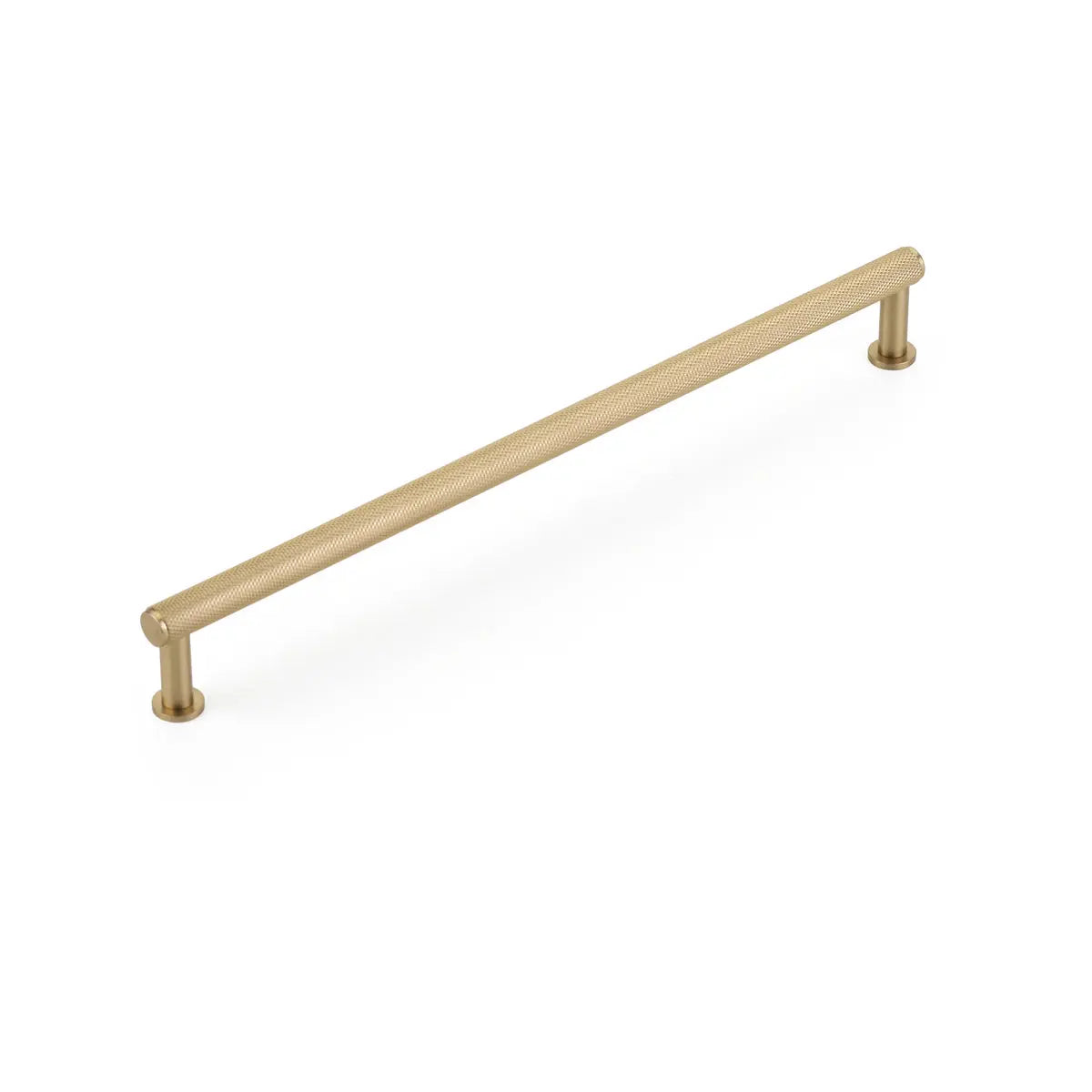 Schaub Pub House, Pull, Knurled, Signature Satin Brass, 10" cc Schaub Hentell Schaub