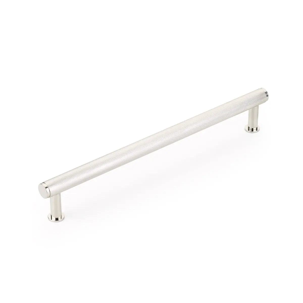 Schaub Pub House, Appliance Pull, Knurled, Polished Nickel, 12" cc Schaub Hentell Schaub