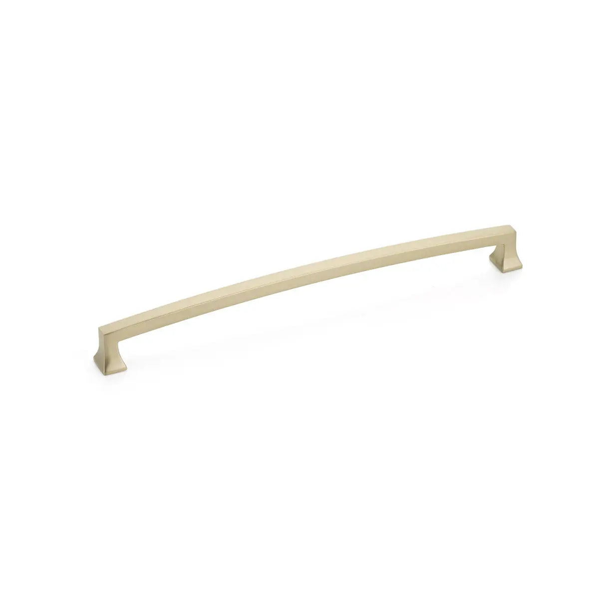 Schaub Menlo Park, Arched Pull, Signature Satin Brass, 10" cc Schaub Hentell Schaub