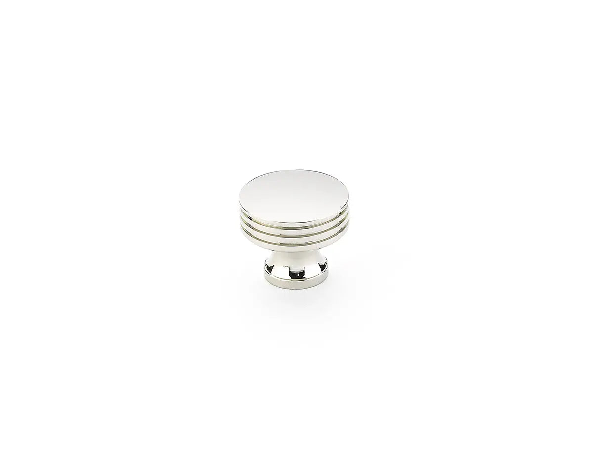 Schaub Menlo Park, Round Knob, Polished Nickel, 1-1/4" Schaub Hentell Schaub