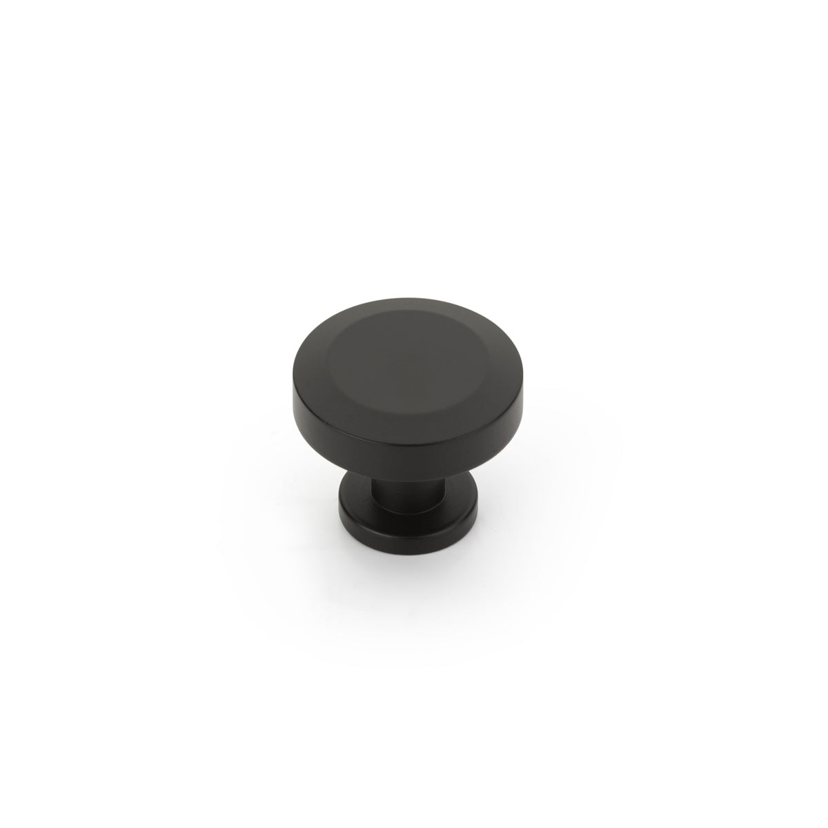 Schaub Heathrow Round Knob, Matte Black, 1-1/4"