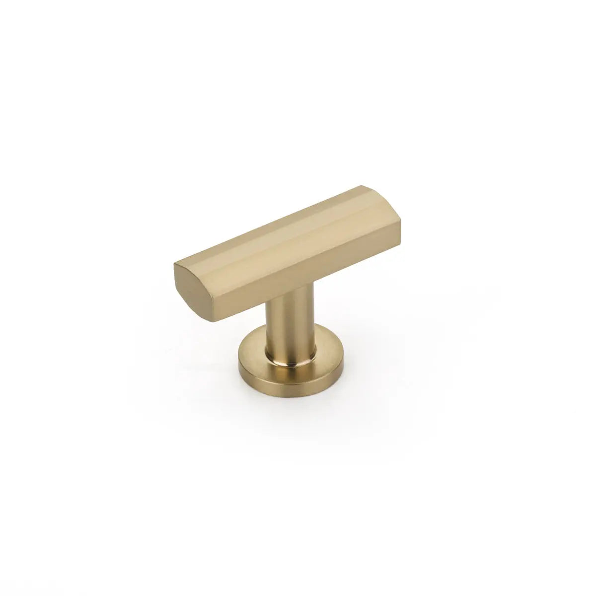 Schaub Heathrow T-Knob, Signature Satin Brass, 1-3/4" Schaub Hentell Schaub