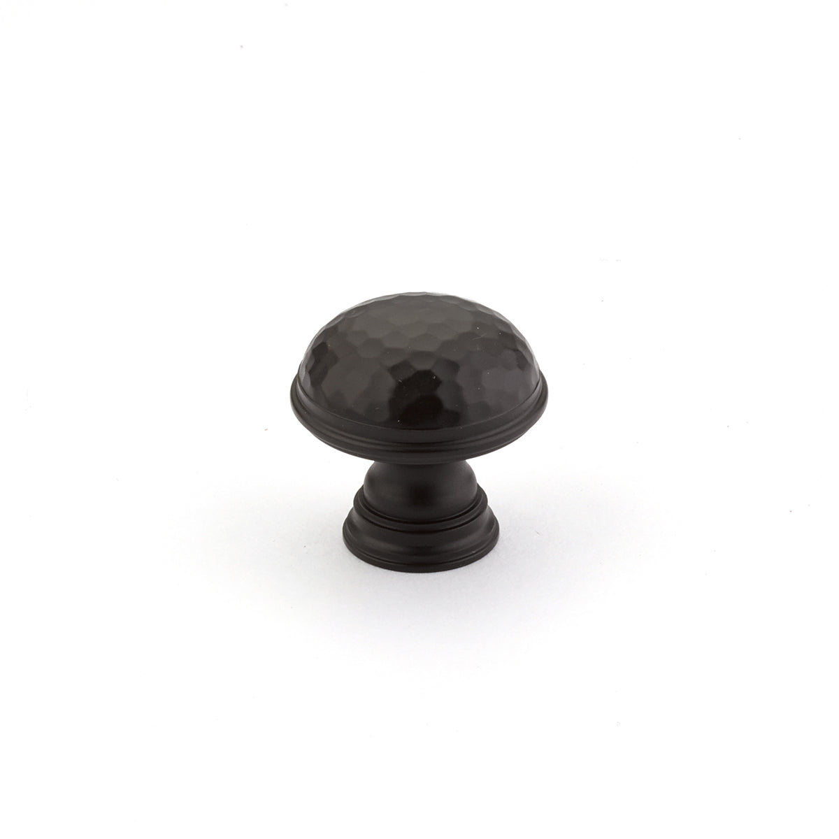 Schaub Atherton, Knob, Hammered, Plain Edges Oil Rubbed Bronze, 1-1/4" Schaub Hentell Schaub