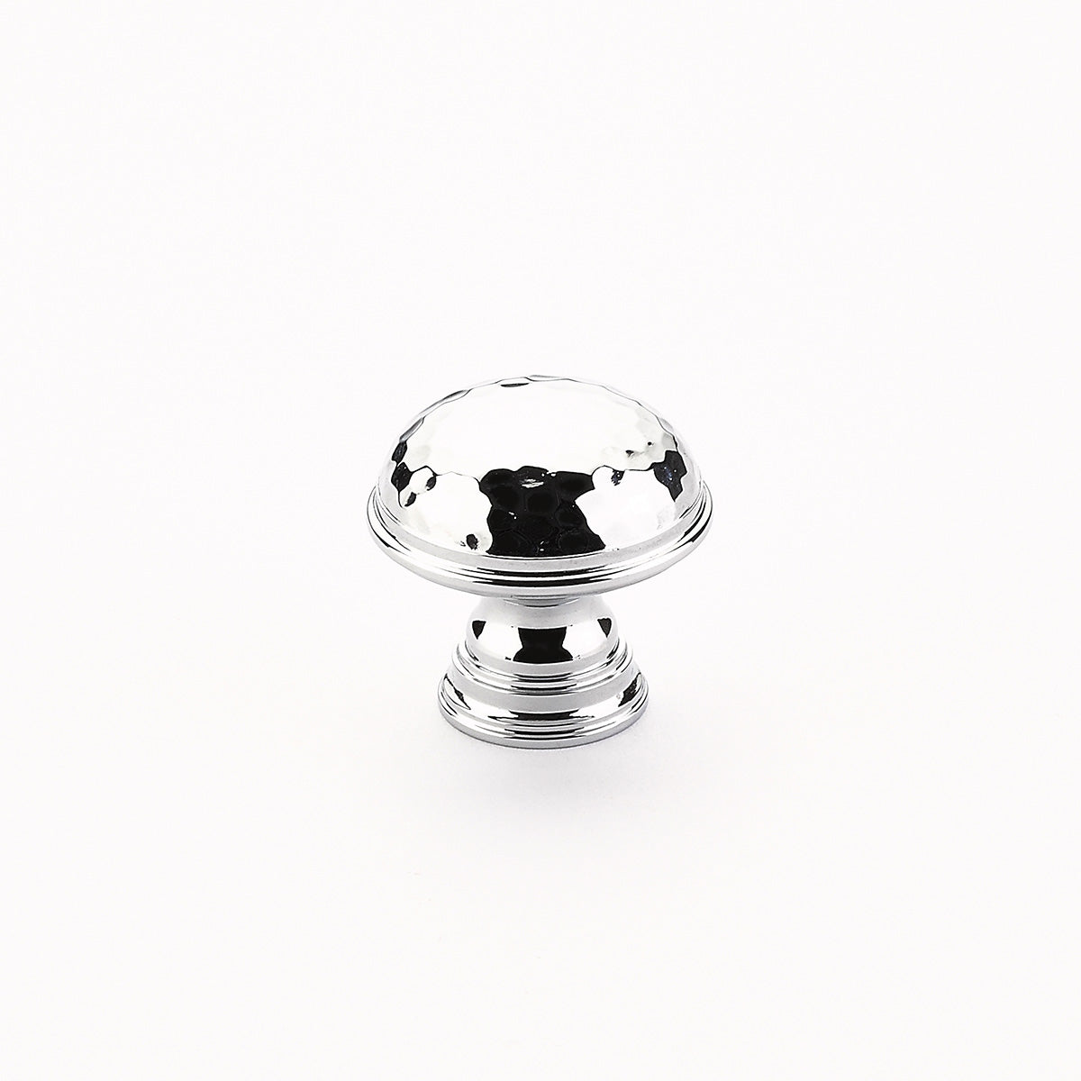 Schaub Atherton, Knob, Hammered, Plain Edges, Polished Chrome, 1-1/4" Schaub Hentell Schaub