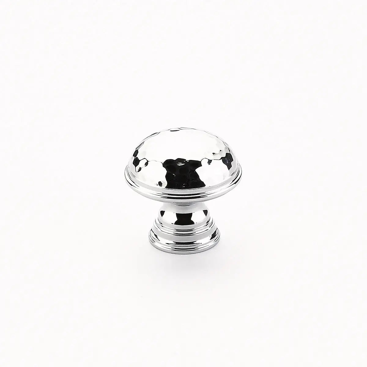 Schaub Atherton, Knob, Hammered, Plain Edges, Polished Chrome, 1-1/4" Schaub Hentell Schaub