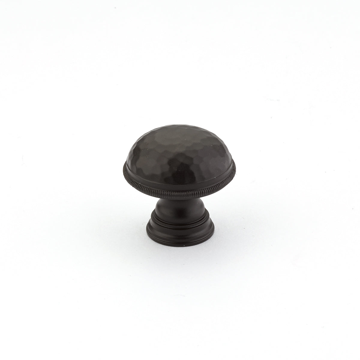 Schaub Atherton, Knob, Hammered, Knurled Edges, Oil Rubbed Bronze, 1-1/4" Schaub Hentell Schaub