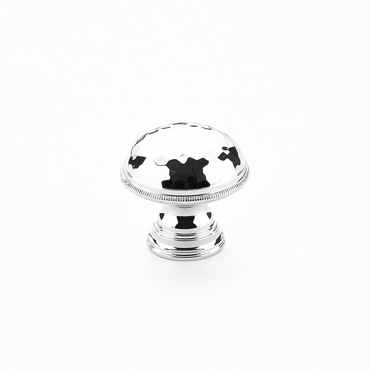 Schaub Atherton, Knob, Hammered, Knurled Edges, Polished Chrome, 1-1/4" Schaub Hentell Schaub