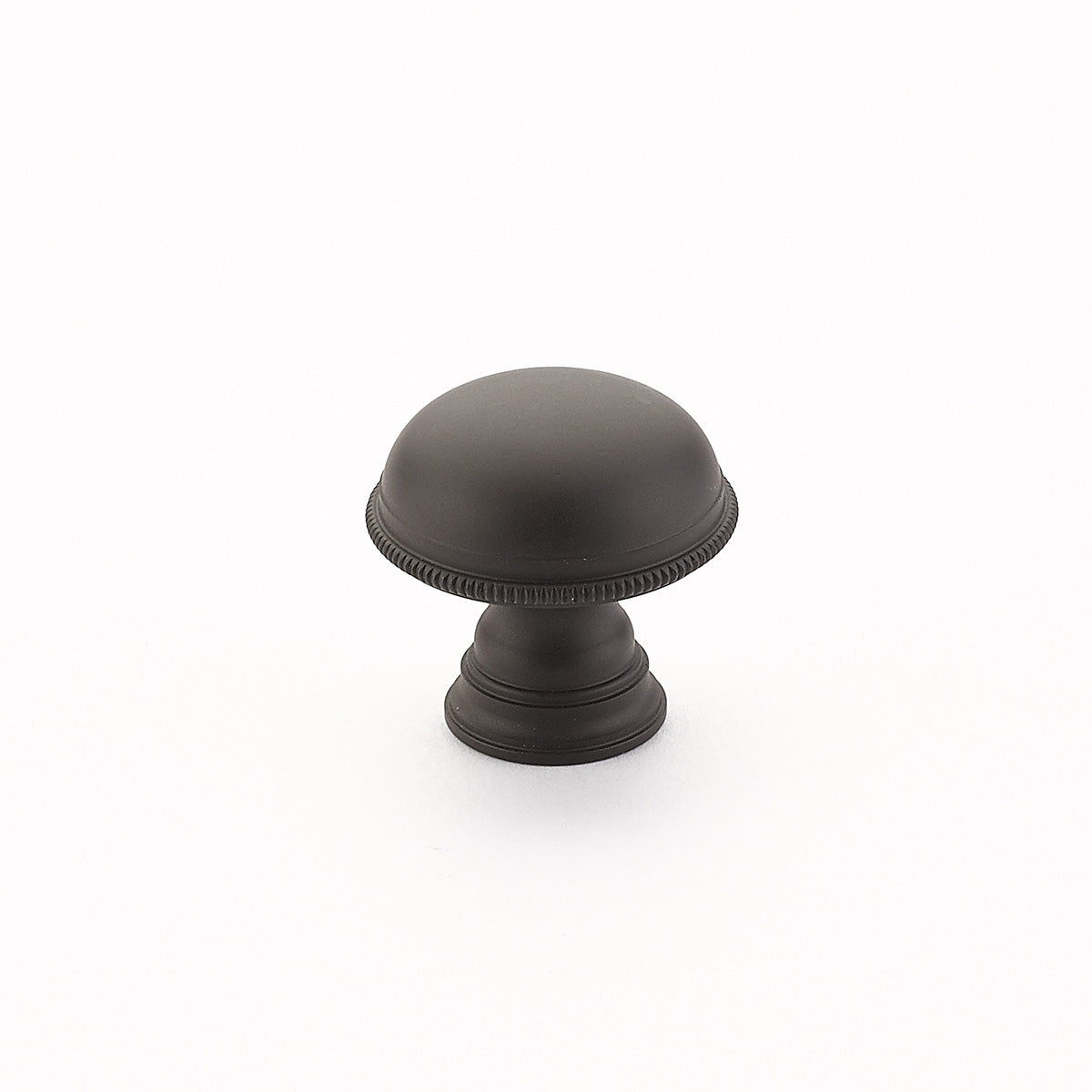 Schaub Atherton, Knob, Plain, Knurled Edges, Oil Rubbed Bronze, 1-1/4"