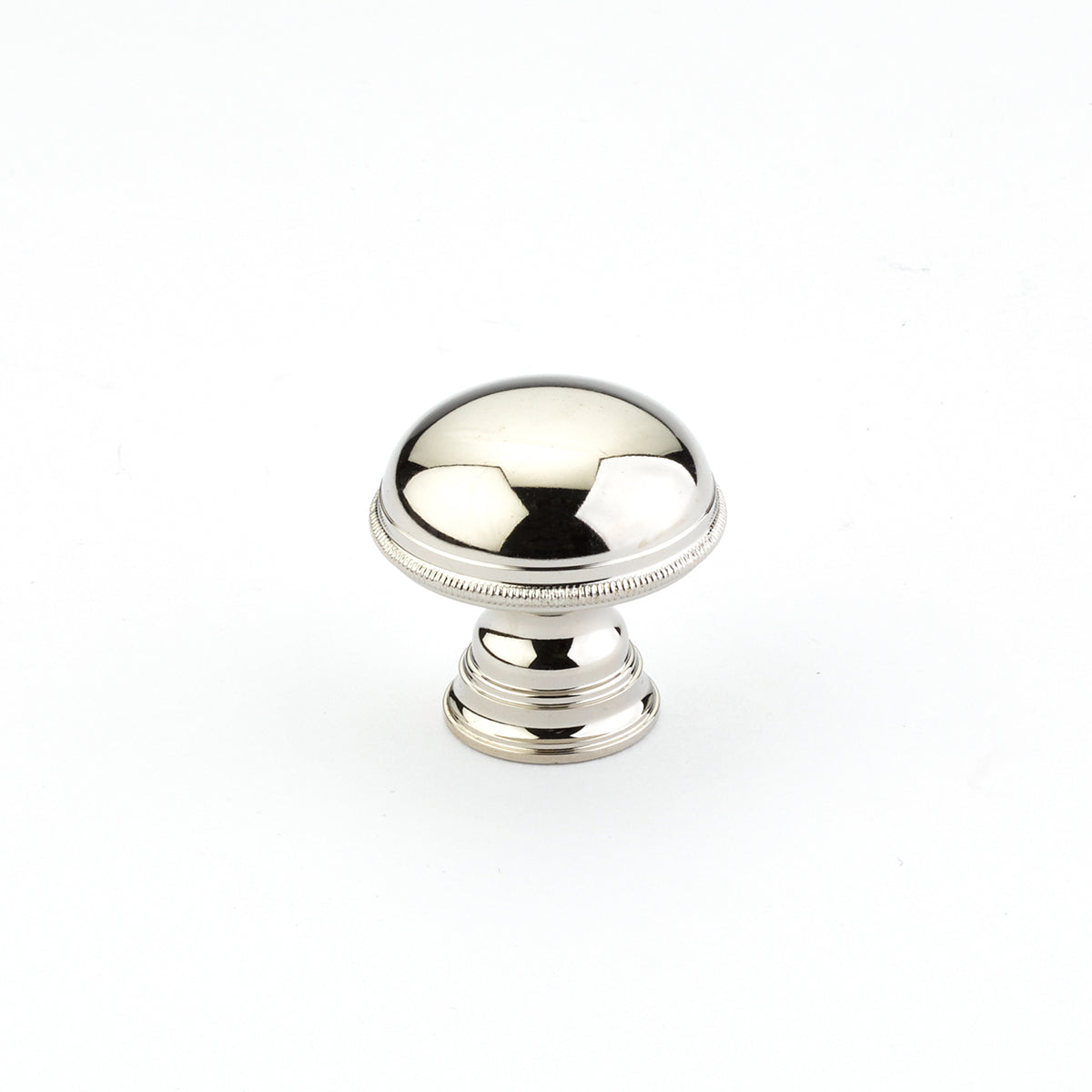 Schaub Atherton, Knob, Plain, Knurled Edges, Polished Nickel, 1-1/4" Schaub Hentell Schaub