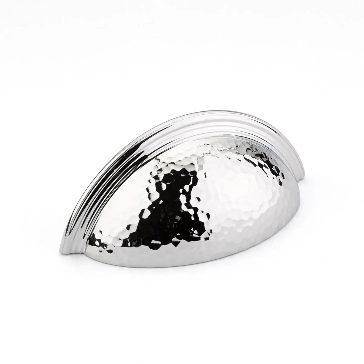 Schaub Atherton, Cup Pull, Hammered, Plain Edges, Polished Chrome Schaub Hentell Schaub