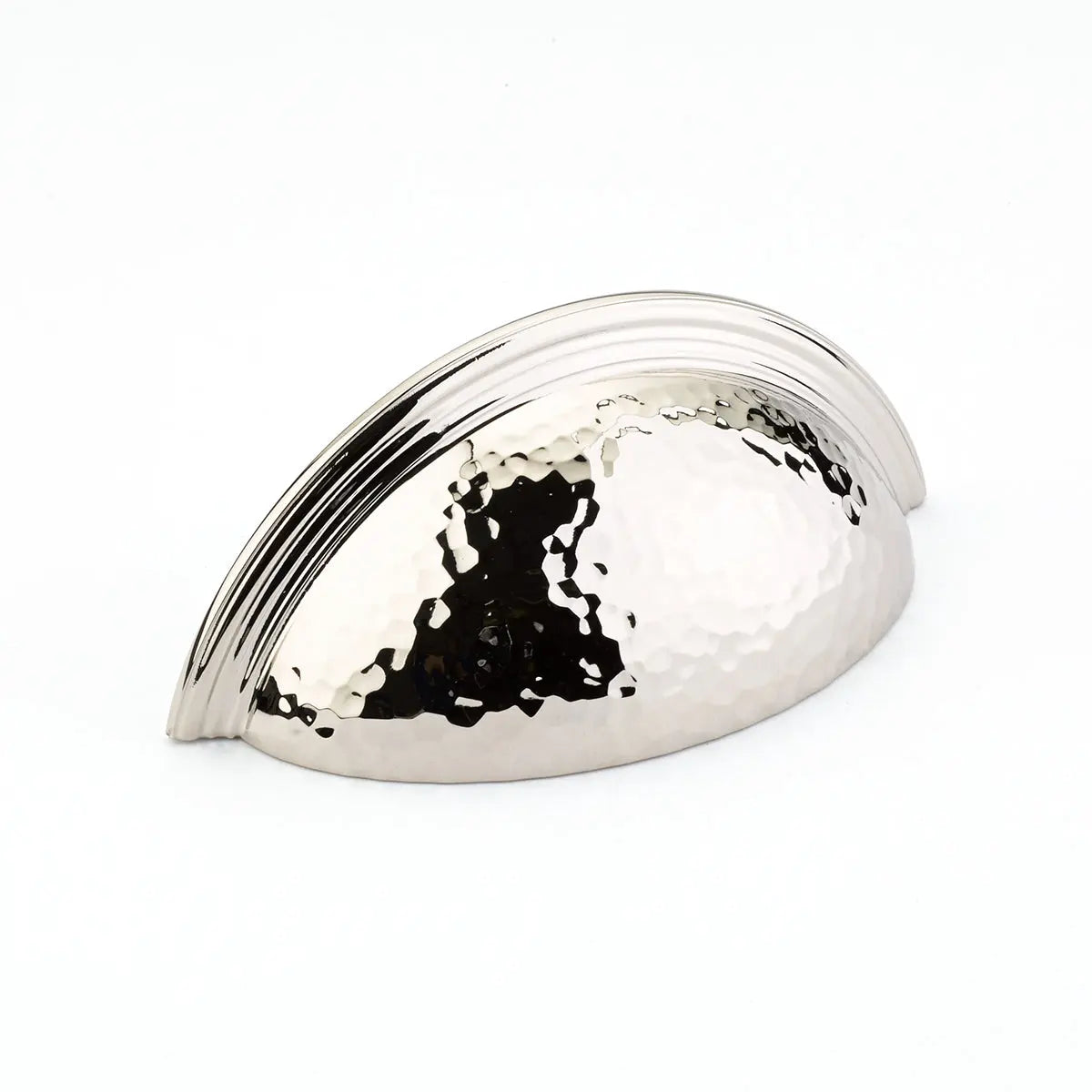 Schaub Atherton, Cup Pull, Hammered, Plain Edges, Polished Nickel Schaub Hentell Schaub