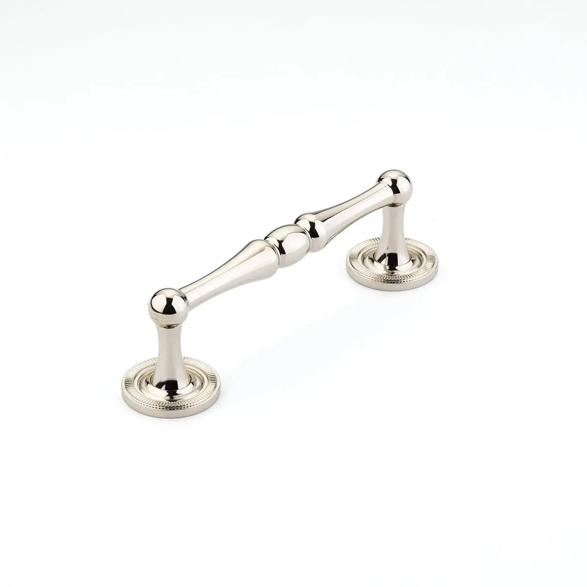 Schaub Atherton, Pull, 4" cc with knurled footplate, Polished Nickel Schaub Hentell Schaub