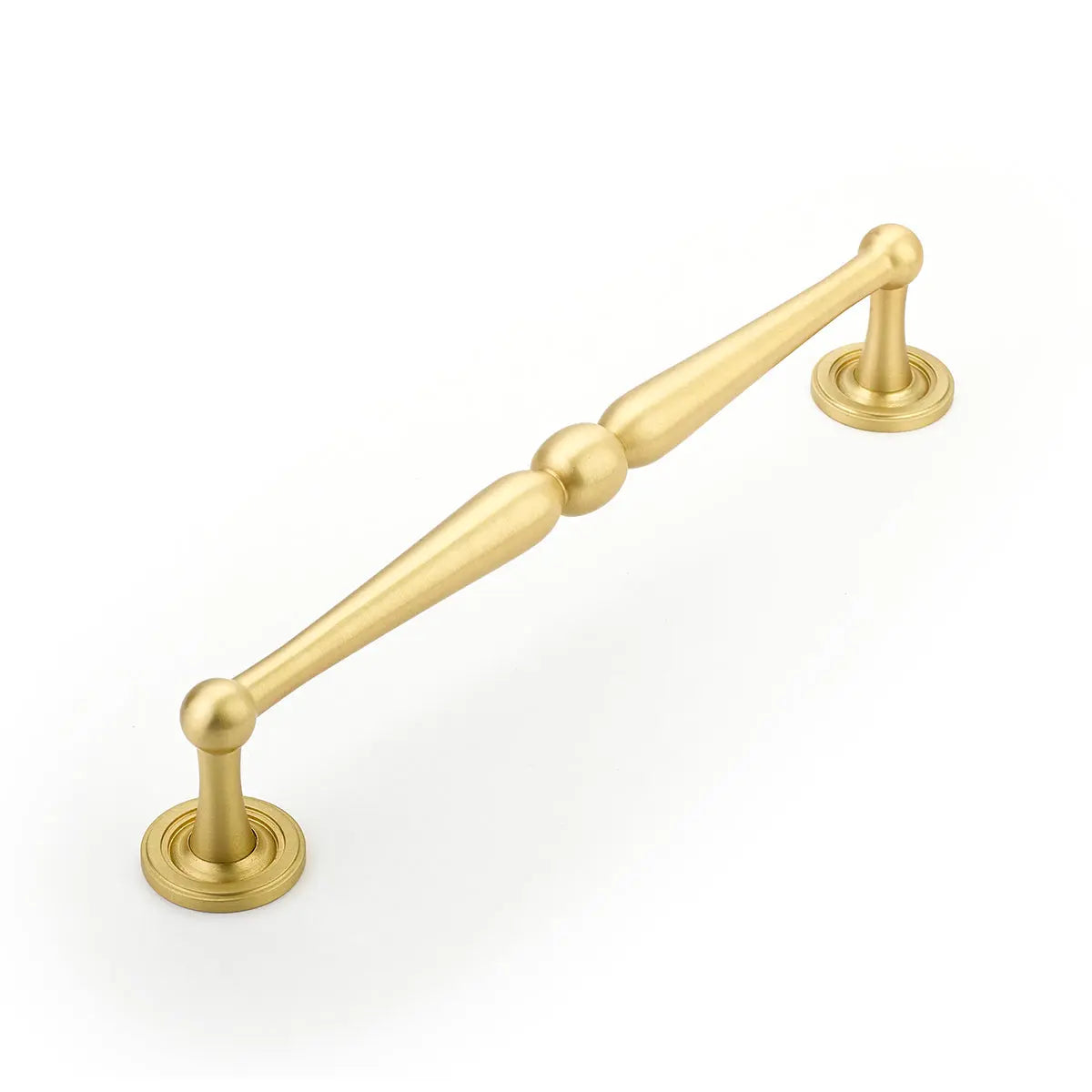 Schaub Atherton, Pull, 8" cc with plain footplate, Satin Brass Schaub Hentell Schaub