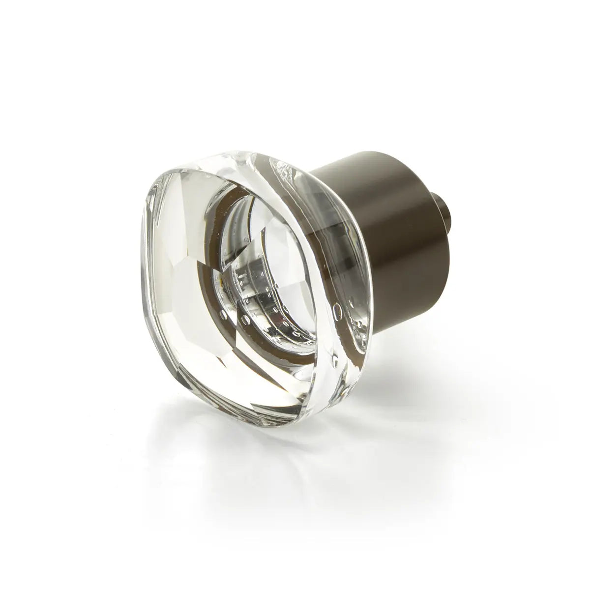 Schaub City Lights, Soft Square Glass Knob with brass base in Oil Rubbed Bronze Schaub Hentell Schaub