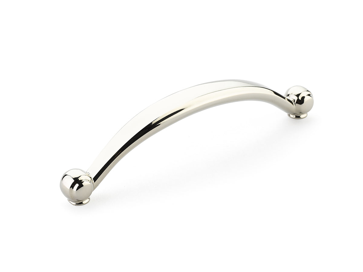 Schaub Cabriole, Pull, 6" cc, Polished Nickel Schaub Hentell Schaub