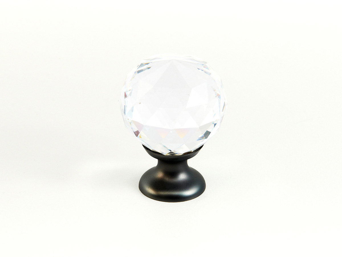 Schaub Stargaze, Knob, Clear, Round Crystal, Bronze 1-1/8" dia