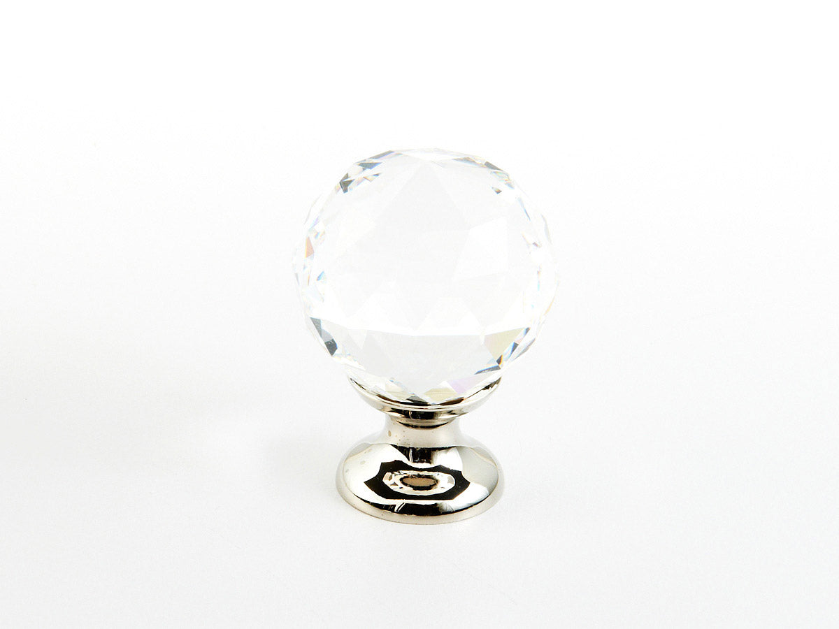 Schaub Stargaze, Knob, Clear, Round Crystal, Polished Nickel 1-1/8" dia