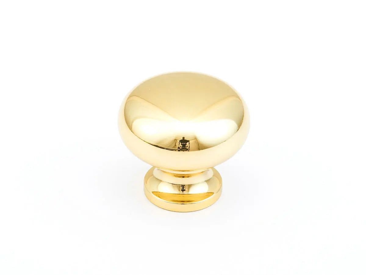Schaub Traditional, Round Knob, Polished Brass, 1-1/4" dia Schaub Hentell Schaub