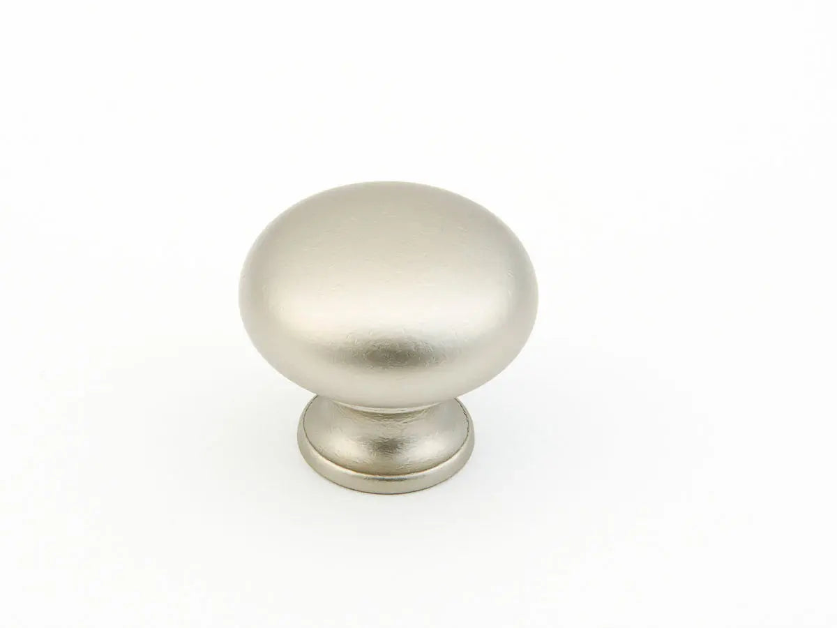 Schaub Traditional, Round Knob, Distressed Nickel, 1-1/4" dia Schaub Hentell Schaub