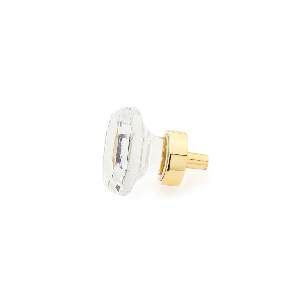 Schaub Stargaze, Knob, Octagonal Clear, Polished Brass 1-1/4" dia Schaub Hentell Schaub