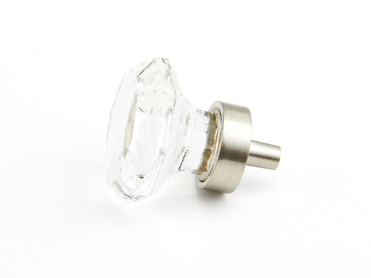 Schaub Stargaze, Knob, Octogonal Clear, Satin Nickel 1-1/4 dia Schaub Hentell Schaub