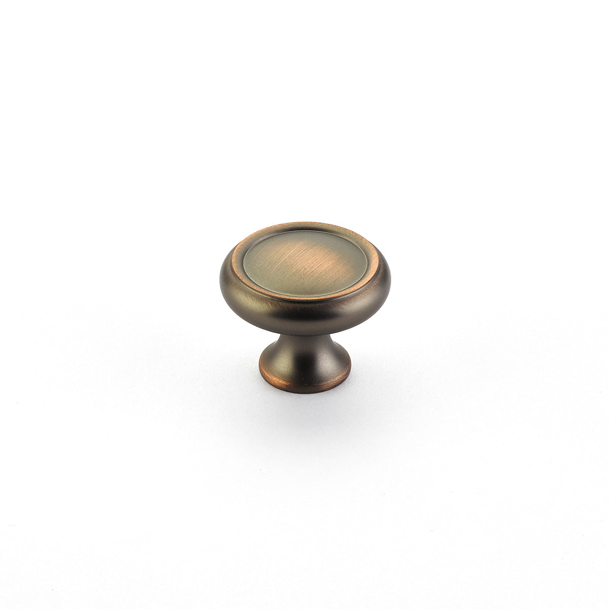 Schaub Traditional / Country, Rimmed Round Knob, Aurora Bronze, 1-1/4" dia