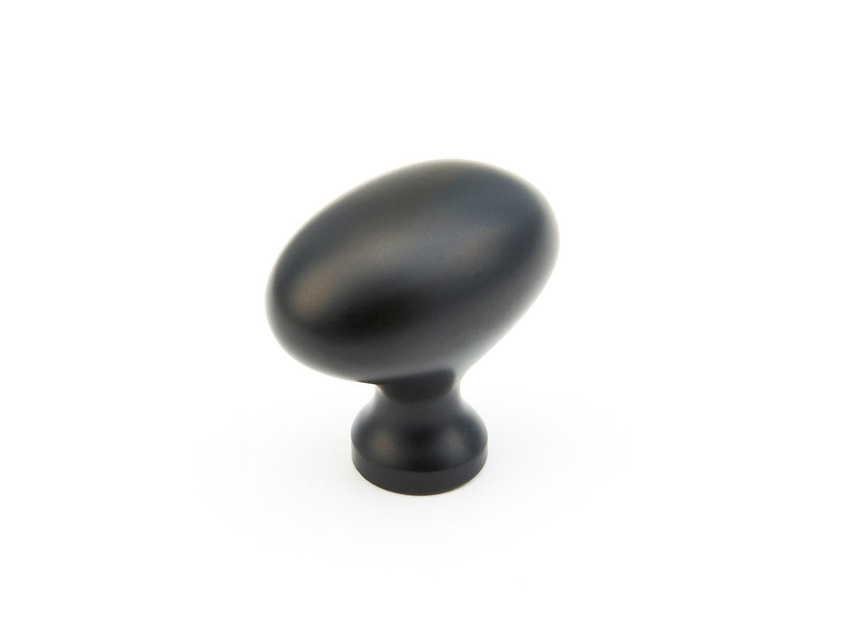Schaub Traditional / Country, Knob, Oval, Flat Black, 1-3/8" dia Schaub Hentell Schaub