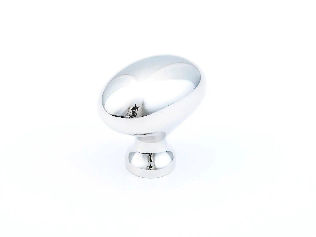 Schaub Traditional, Knob, Oval, Polished Nickel, 1-3/8" dia Schaub Hentell Schaub