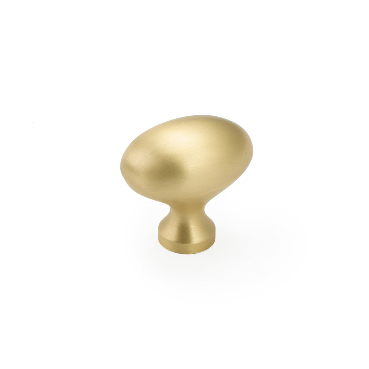 Schaub Country, Knob, Oval, Satin Brass, 1-3/8" dia Schaub Hentell Schaub