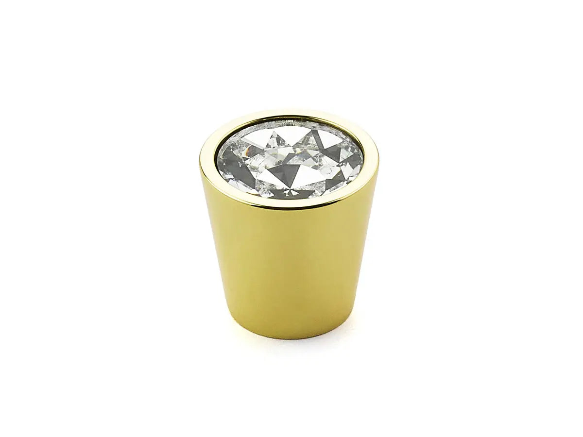 Schaub Stargaze, Knob, Cylinder, Clear, Polished Brass 1-1/6" dia Schaub Hentell Schaub