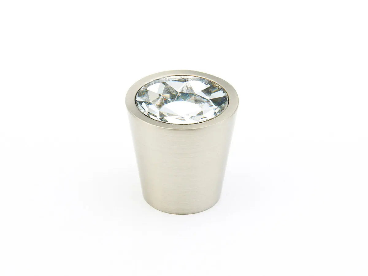 Schaub Stargaze, Knob, Cylinder, Clear, Satin Nickel 1-1/6" dia Schaub Hentell Schaub
