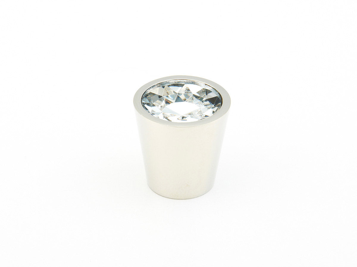 Schaub Stargaze, Knob, Cylinder, Clear, Polished Nickel 1-1/6" dia