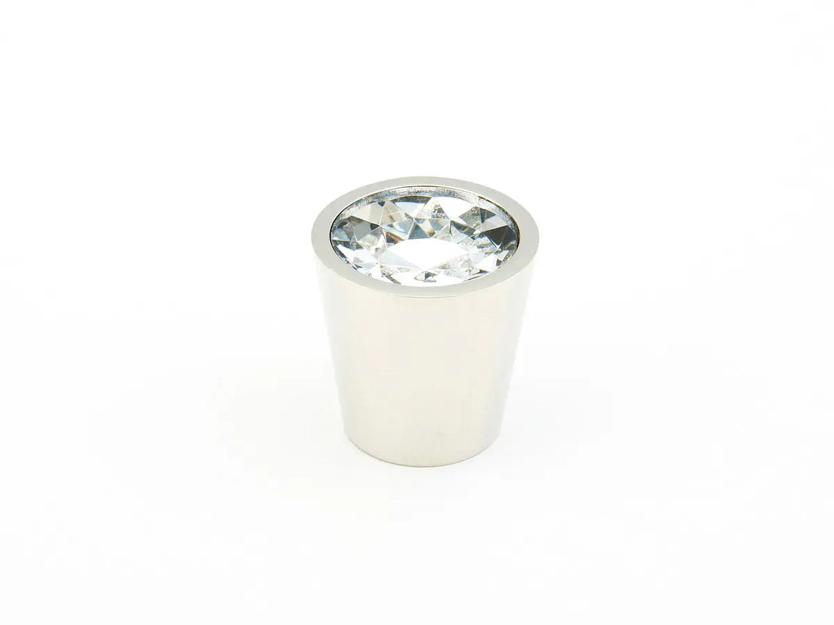 Schaub Stargaze, Knob, Cylinder, Clear, Polished Nickel 1-1/6" dia Schaub Hentell Schaub