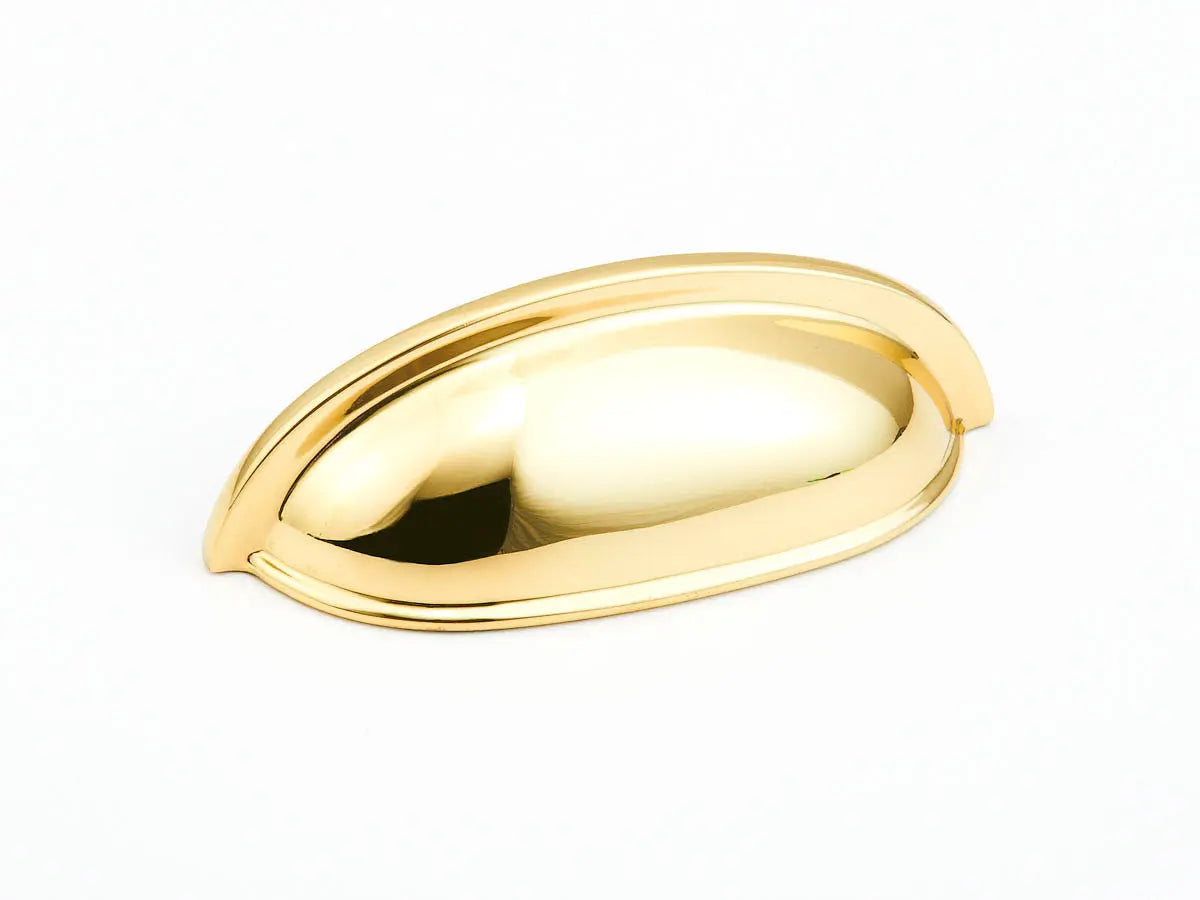 Schaub Traditional, Cup Pull, Polished Brass, 3" cc Schaub Hentell Schaub